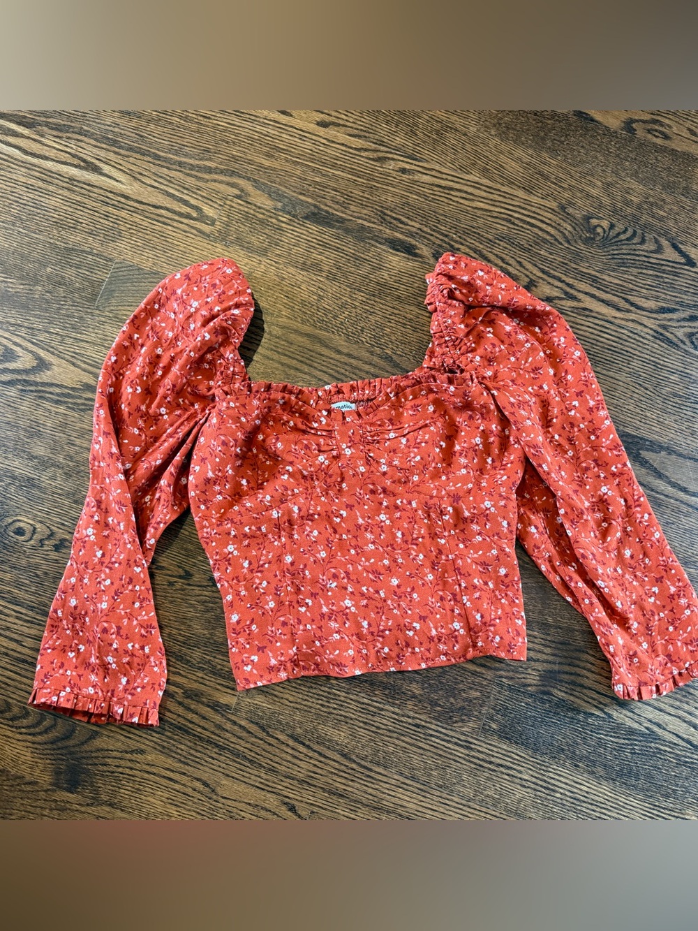 Reformation Floral Puff-Sleeve Top size 6